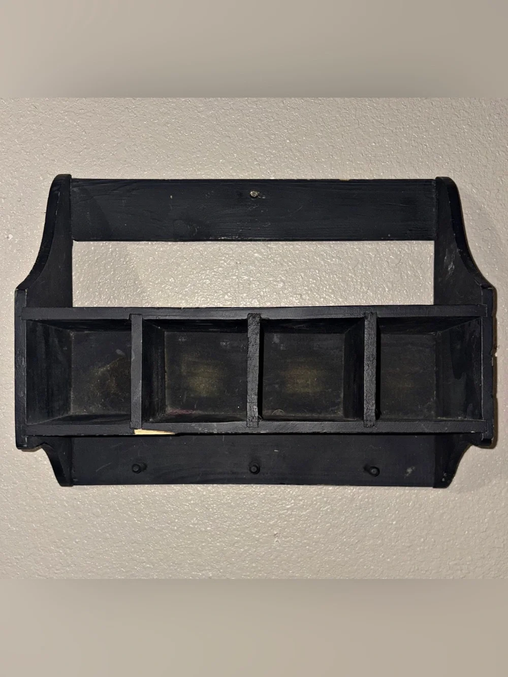 Wooden Wall Shelf with Cubbies & Pegs